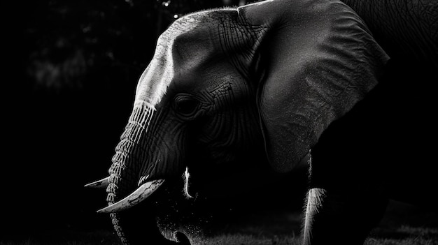 An elephant with a large head and a large eye.