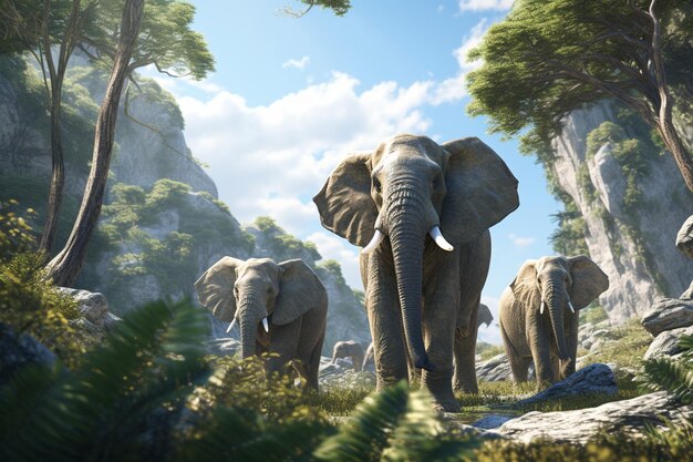 Elephants in Natural Habitats