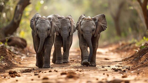 Foto elefanti in natura