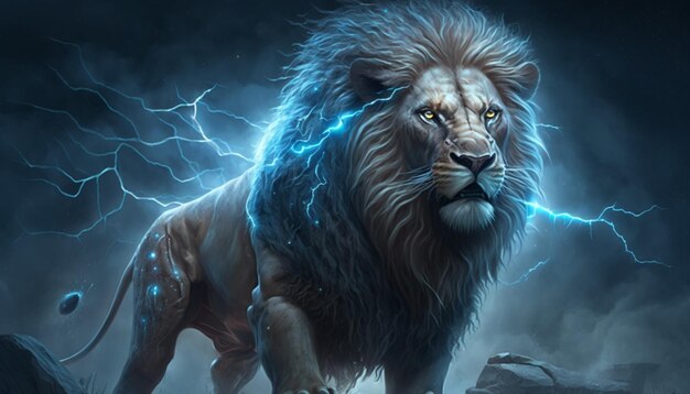 Photo eletric lion art