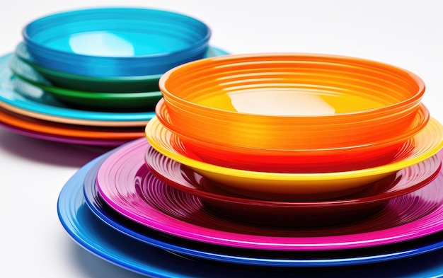 Elevate Mealtime with a Colorful Plastic Palette Set