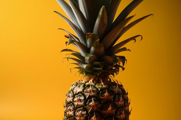 Elevate your branding with this bold top view closeup of a single pineapple on an orange background