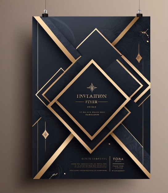 Photo elevate your event with our modern invitation flyer cad abstract design perfection