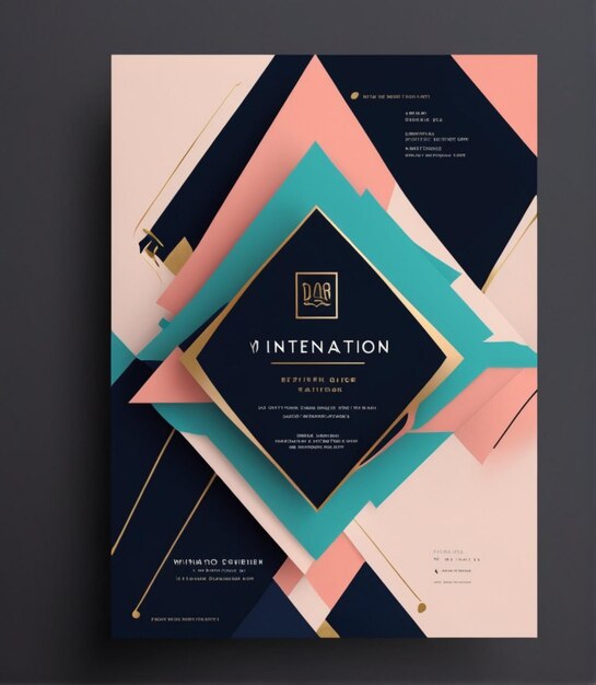 Photo elevate your event with our modern invitation flyer cad abstract design perfection