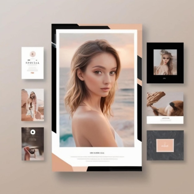 Elevate Your Portfolio Showcase with a Social Media Template Featuring Stylish Photo Frames