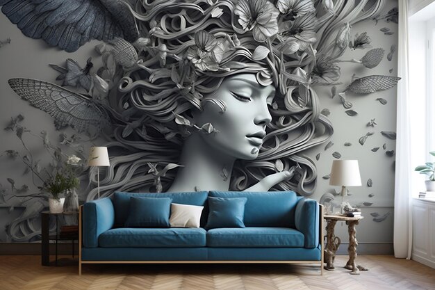 Elevate your room with this stunning 3D wallpaper Generative Ai