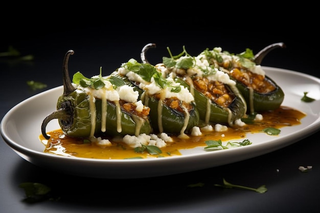 Elevated Cuisine Chiles Rellenos Excellence on White Best Chiles Rellenos image