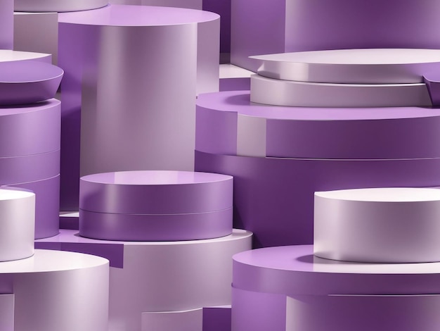 Elevated elegance dreamshaper v7 realistic violet and white 3d cylinder pedestal a vision of mod
