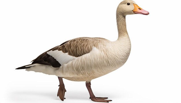 Photo elevated front view of goose isolated