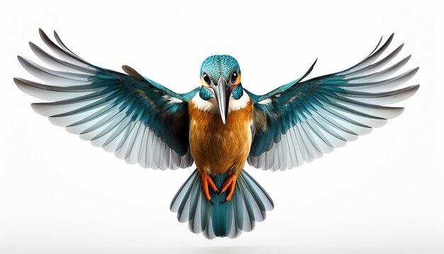 Photo elevated front view of kingfisher