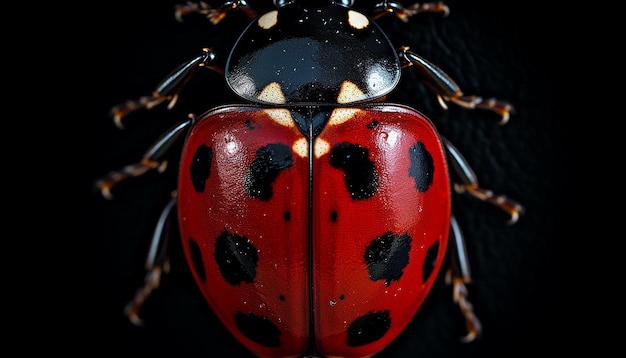 Photo elevated front view of ladybug isolated