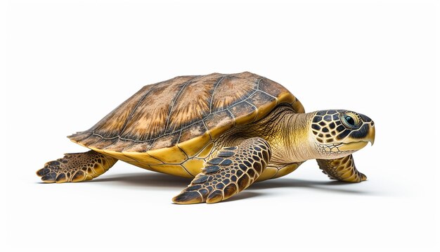 Photo elevated front view of sea turtle