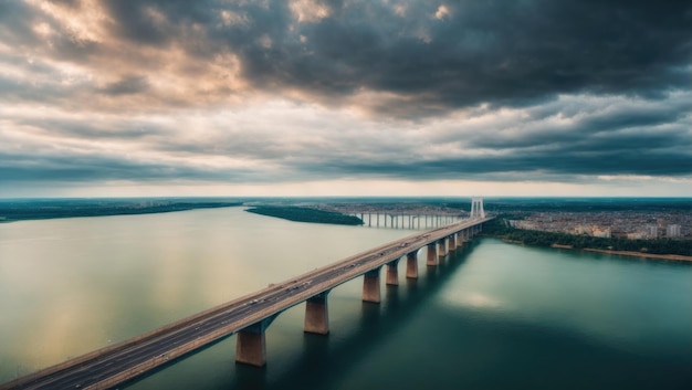 Надземные тропы Фотореалистичный мост 4K через мутную воду