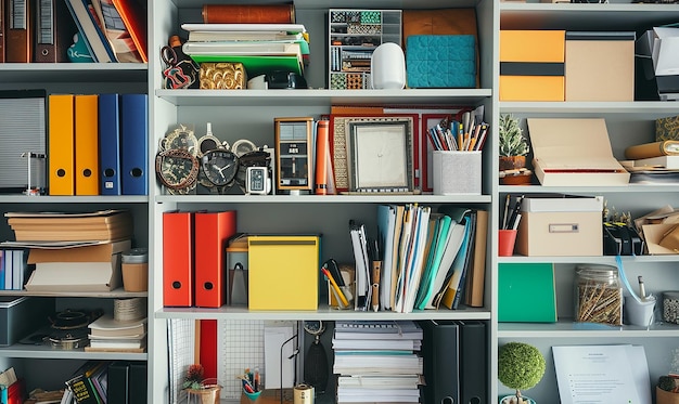 Elevated Perspective Office Shelves Overhead