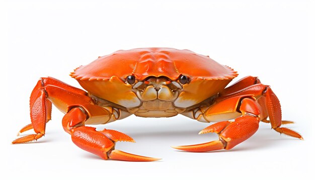 Photo elevated side view of crab isolated