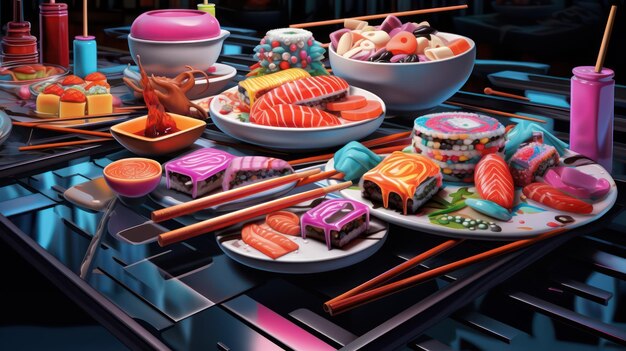 Foto bacchette elevated sushi experience art