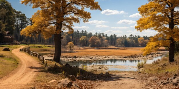 Premium AI Image  Elevated Vantage Captivating Wisconsin Trail Park 