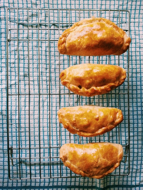 Photo elevated view of dumplings