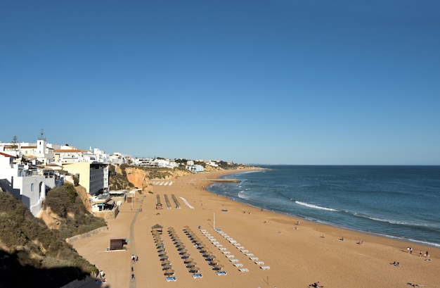 Elevated view of  Praia Dos Pescadores, Albufeira, Algarve, Portugal, 