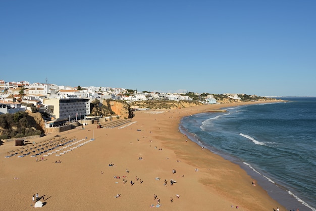 Elevated view of  Praia Dos Pescadores, Albufeira, Algarve, Portugal, 