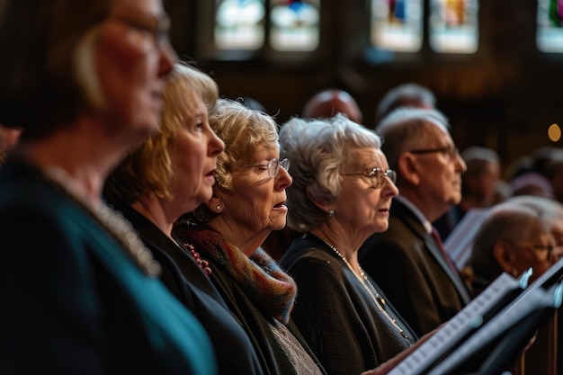 Photo elevating the soul easter sunday church choir singing hymns