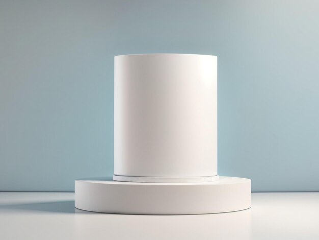 Photo elevating your display 3d white cylinder podium in round geometric form