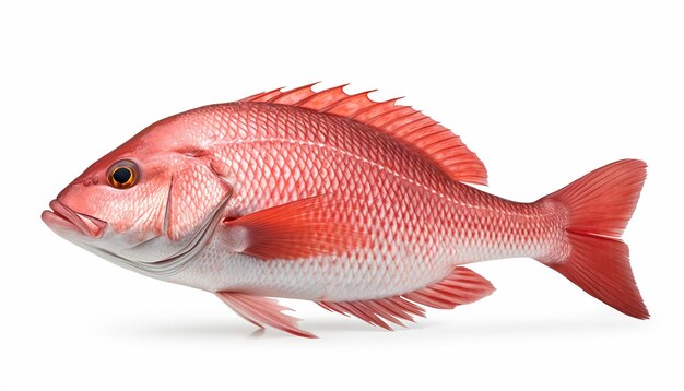 Photo elevation side view of a red snapper fish