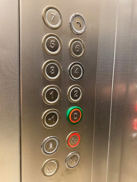 elevator button panel in the modern elevator