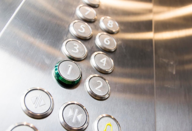 Elevator buttons closeup