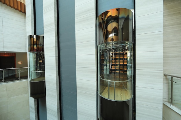 Photo elevator cabins in the hotel