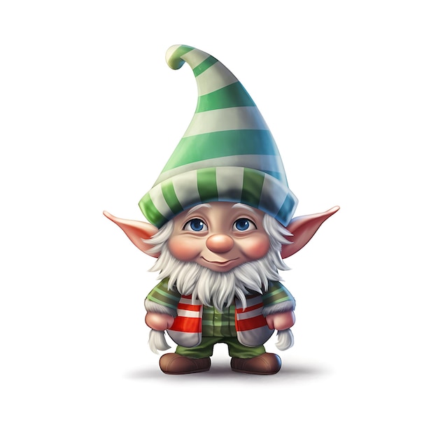 Elf christmas 3d character Christmas fairy tale character elf 3d illustration Merry Christmas Elf