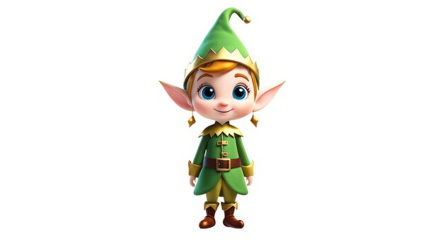 Elf on isolated White background