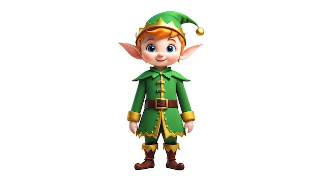 Elf on isolated White background