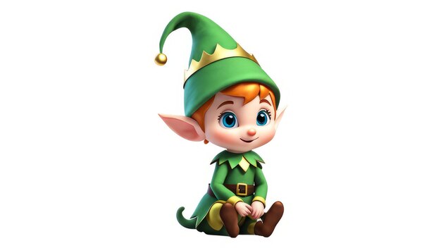 Elf on isolated White background