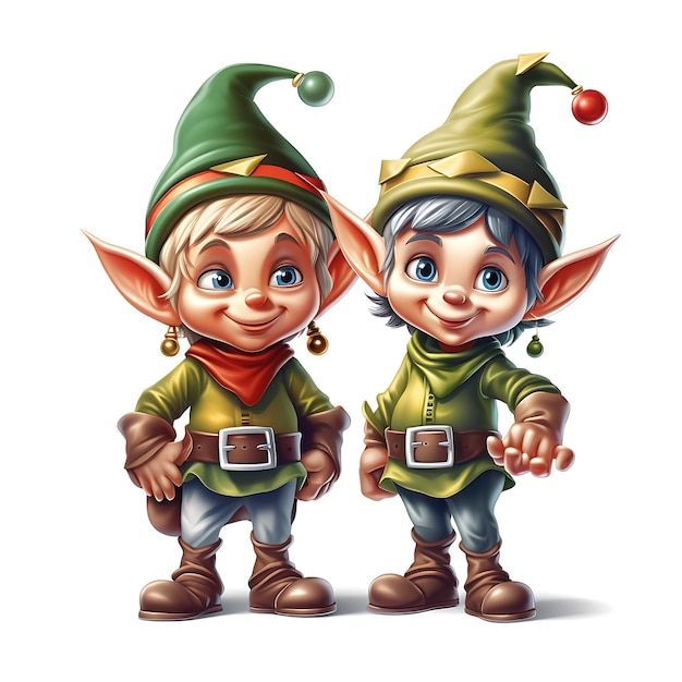 Foto elf kerstmis 3d personage kerstmis sprookjes personage elf 3d illustratie vrolijke kerstmis elf