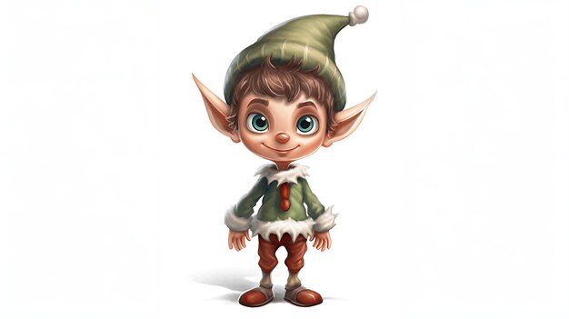 Foto elf kerstmis 3d personage kerstmis sprookjes personage elf 3d illustratie vrolijke kerstmis elf