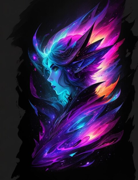 elf Nebulosa Galaxy TShirt Art TShirt Design Shirt Print Splash art style portrait poster