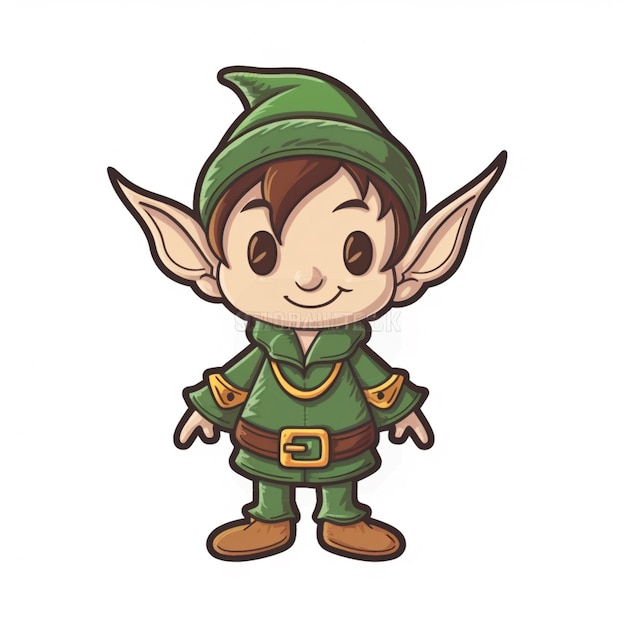 Elf with a green elf costume