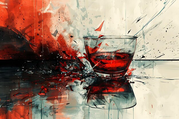 Elijah's Cup met textuur van gebroken glas Shattered Glass Col Illustration Trending Background Decor