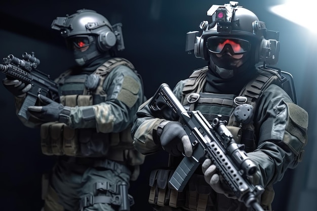 Elite special Operation military soldiers equipped AI generated