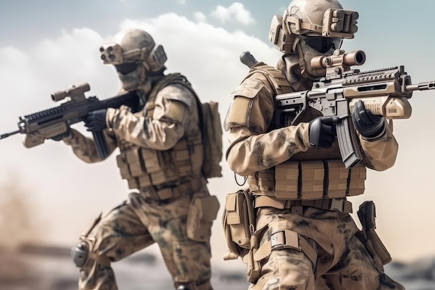 Elite special Operation military soldiers equipped