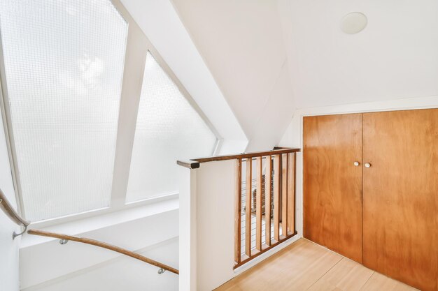 Elite staircase with beige carpet