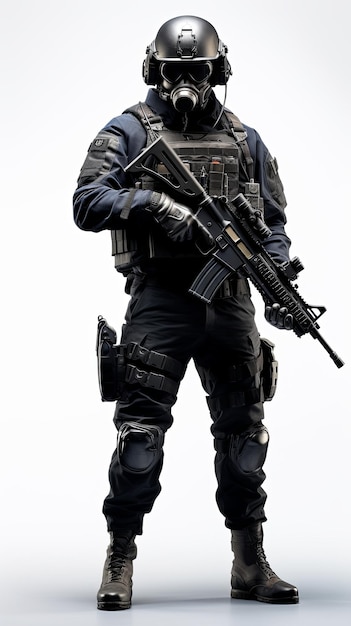 elite unit soldier dressed entirely in black