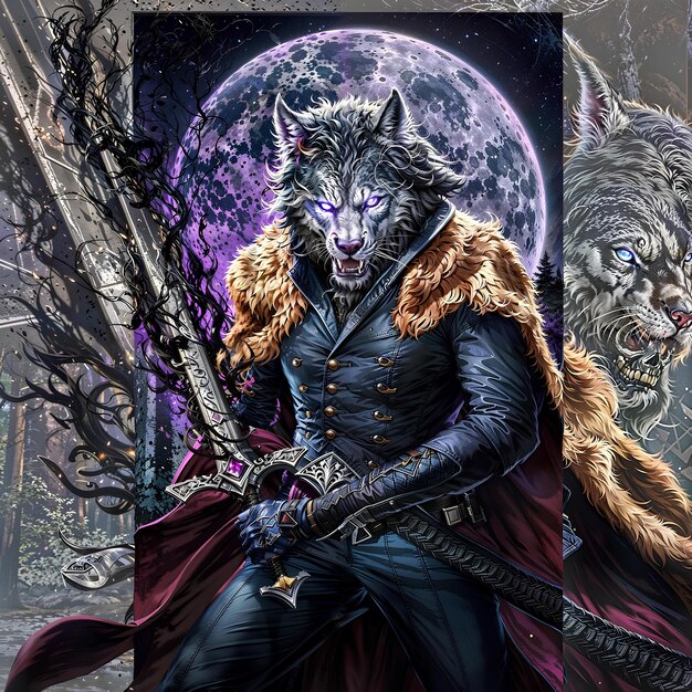 Элитный воин-волк из фиолетовой луны, охотник на львов.
