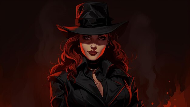 Photo elizabeth a dark and stylish gangster in noir artwork