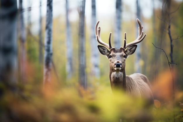 Elk standing alert with ears perked in a clearing