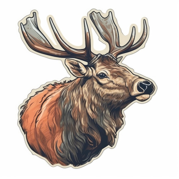 Elk sticker isolated ai generated