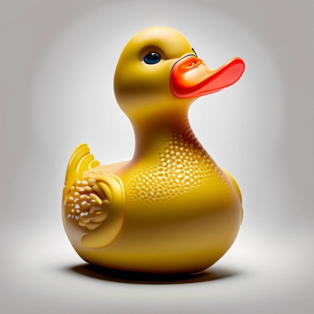 ellow rubber duck isolated on transparent background PNG Generative AI