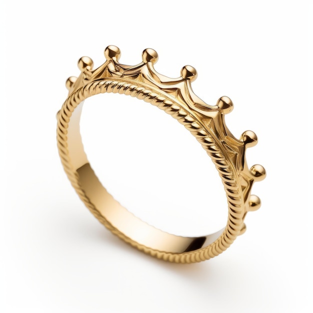 Eloquence Crown Ring in 10k goud geïnspireerd door royalty