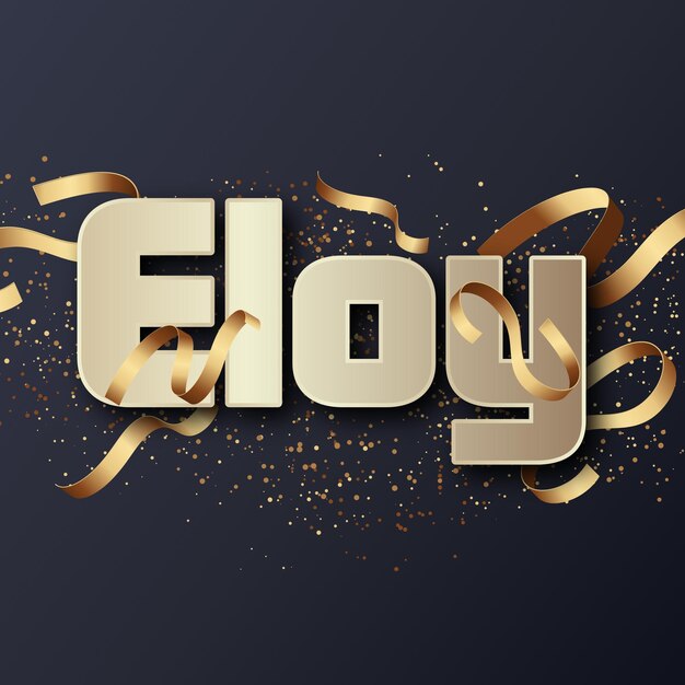 Eloy 텍스트 효과 Gold JPG 매력적인 배경 카드 사진